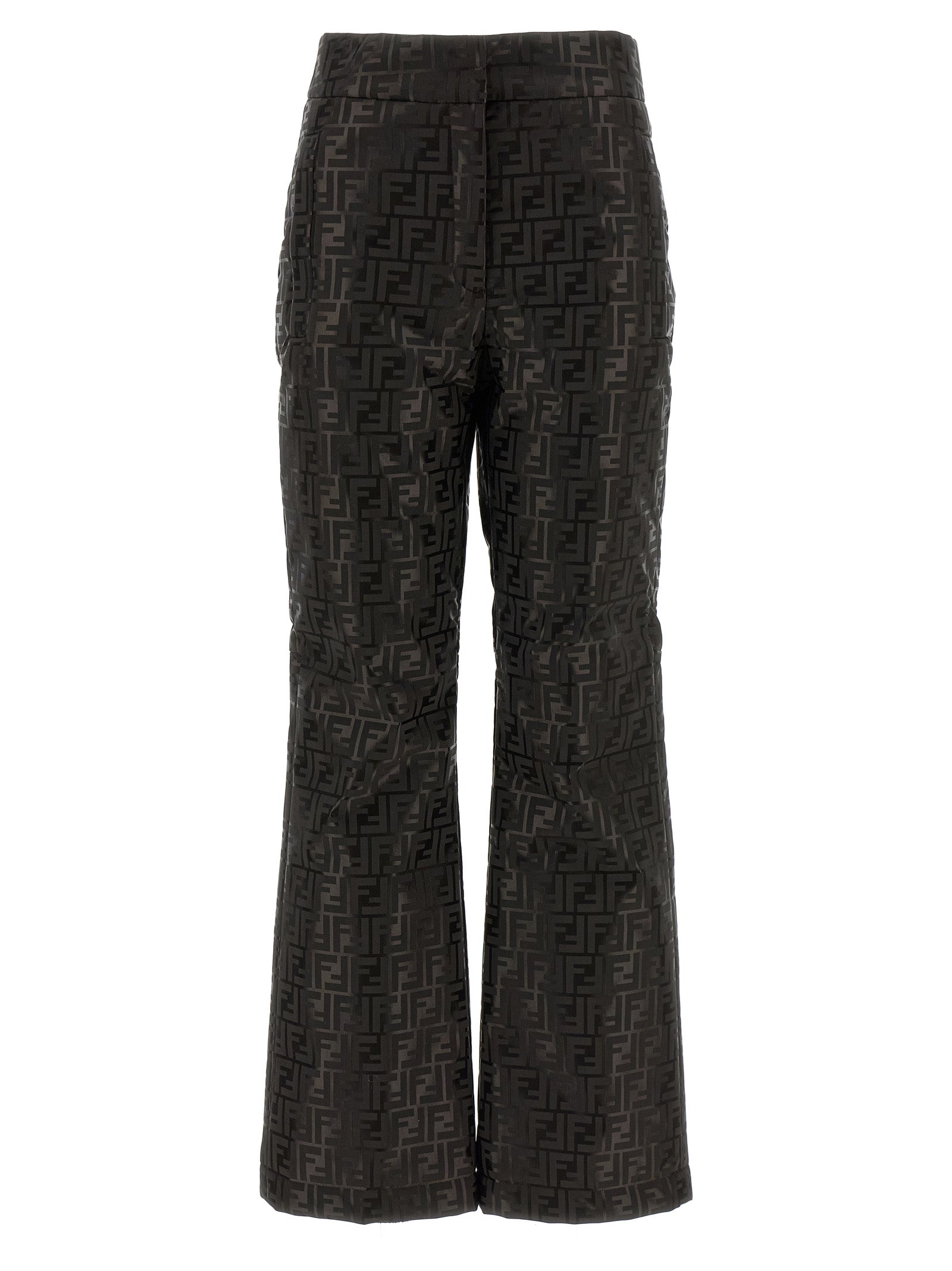 Pantalons de sport marron en coton de la marque Fendi, coupe décontractée avec détails stylés, pour un look sportif et chic.