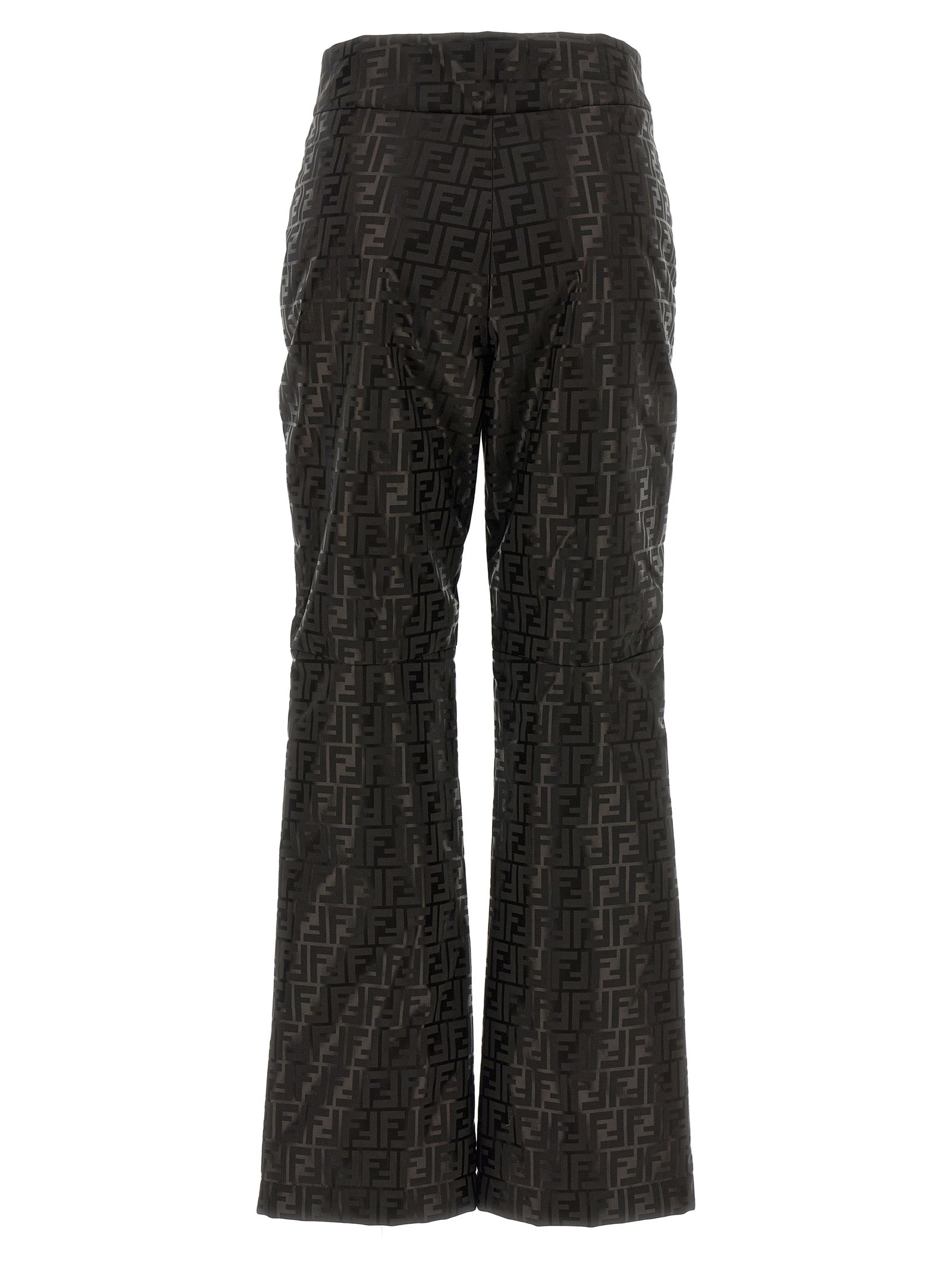 Pantalon de sport en coton marron Fendi, modèle athlétique, avec taille élastique et logo Fendi visible.