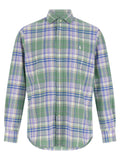 Chemise en coton multicolore Polo Ralph Lauren avec col et manches longues, détail de bouton et coupe classique.