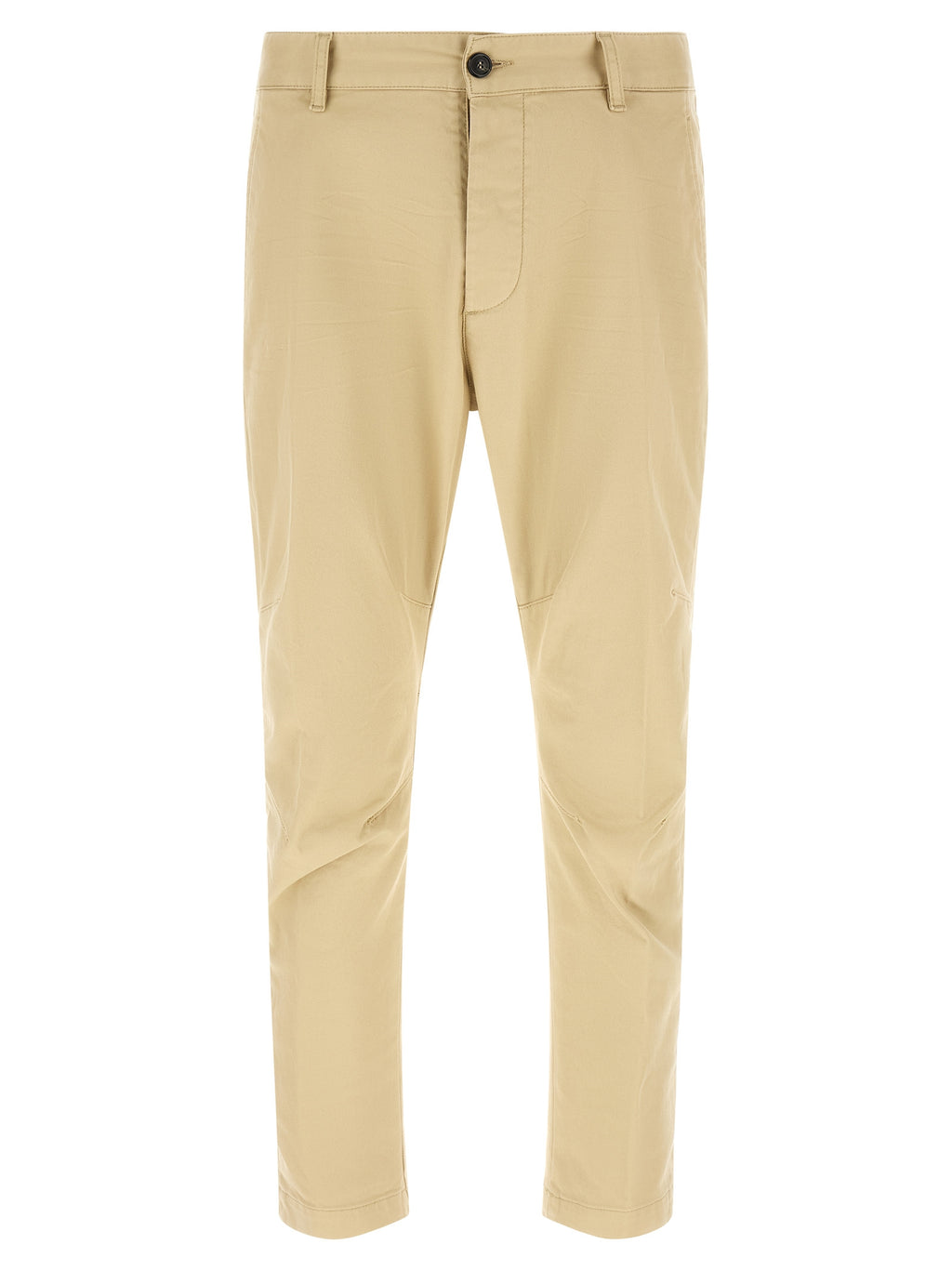 Pantalon cargo beige en coton de la marque Dsquared², coupe décontractée et détails pratiques visibles sur l'image.