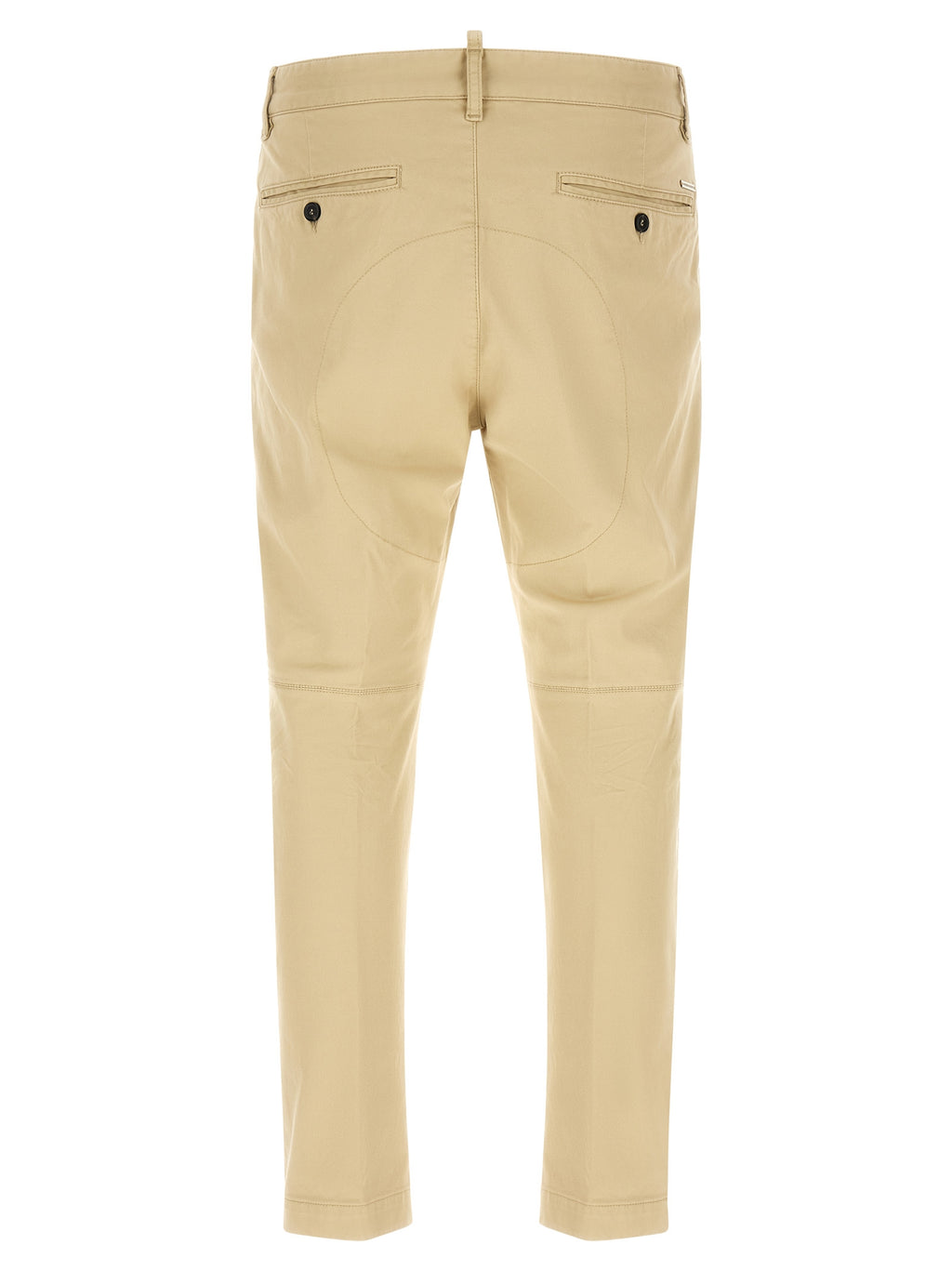 Pantalons cargo en coton beige de Dsquared², avec poches latérales et coupe décontractée, vue de face.