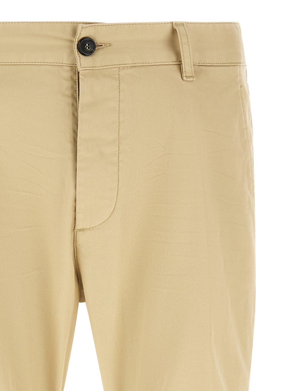 Pantalon cargo beige en coton de la marque Dsquared², avec poches latérales et coupe décontractée.