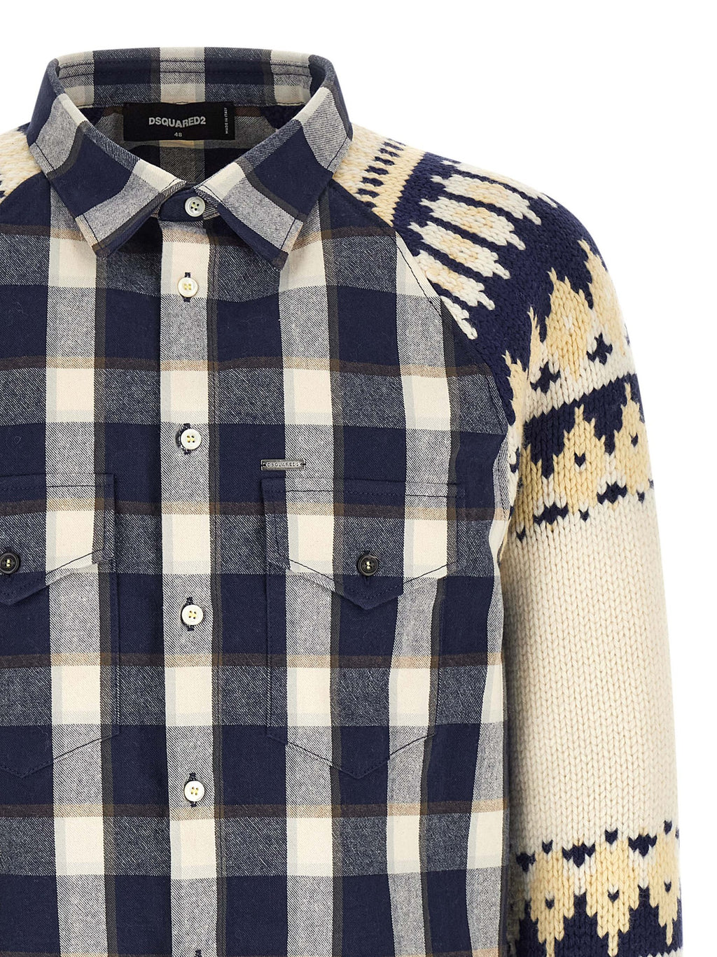 Chemise en coton multicolore de la marque Dsquared², avec motif coloré et coupe élégante.