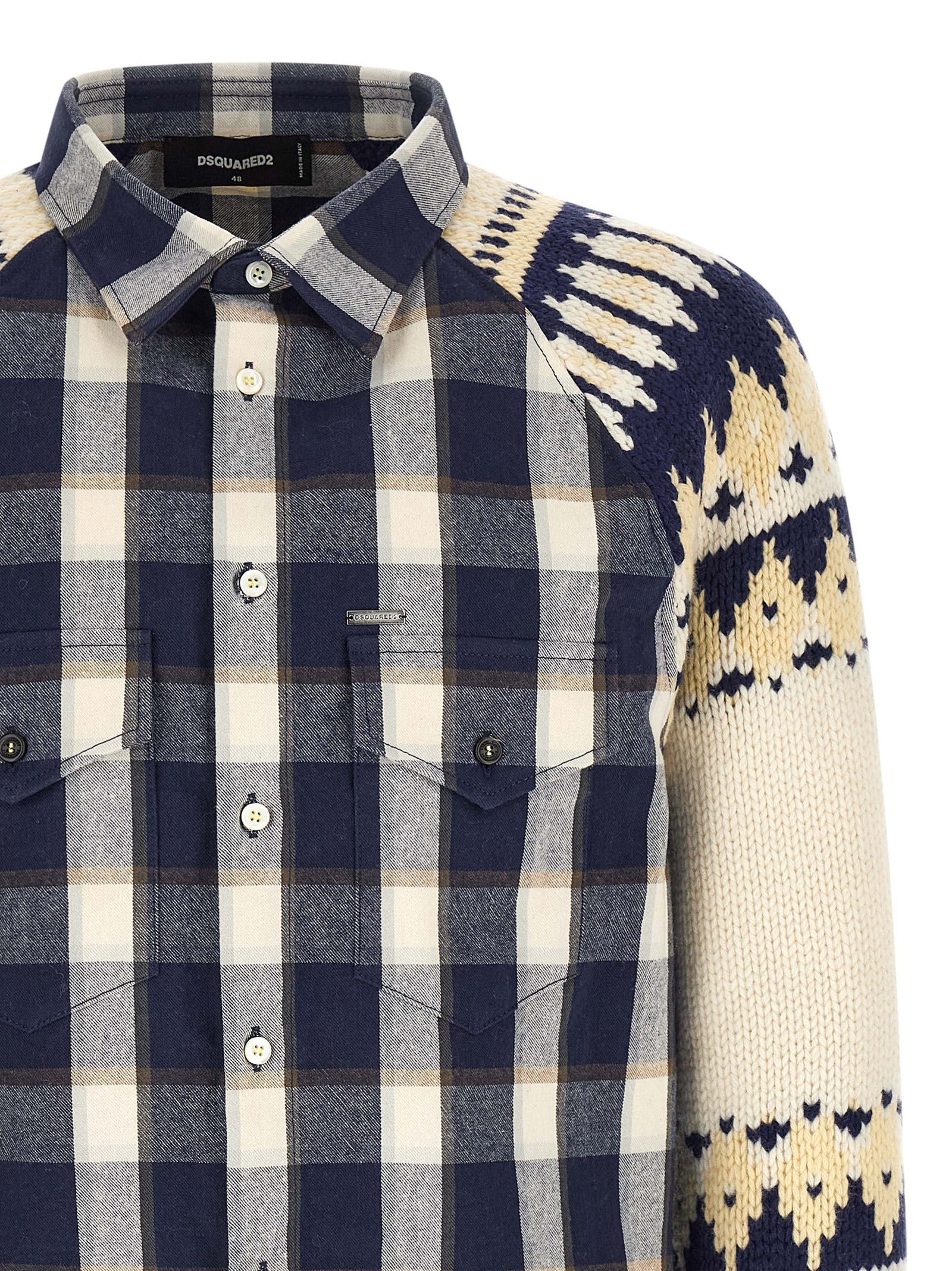 Chemise en coton multicolore de la marque Dsquared², avec motif coloré et coupe élégante.