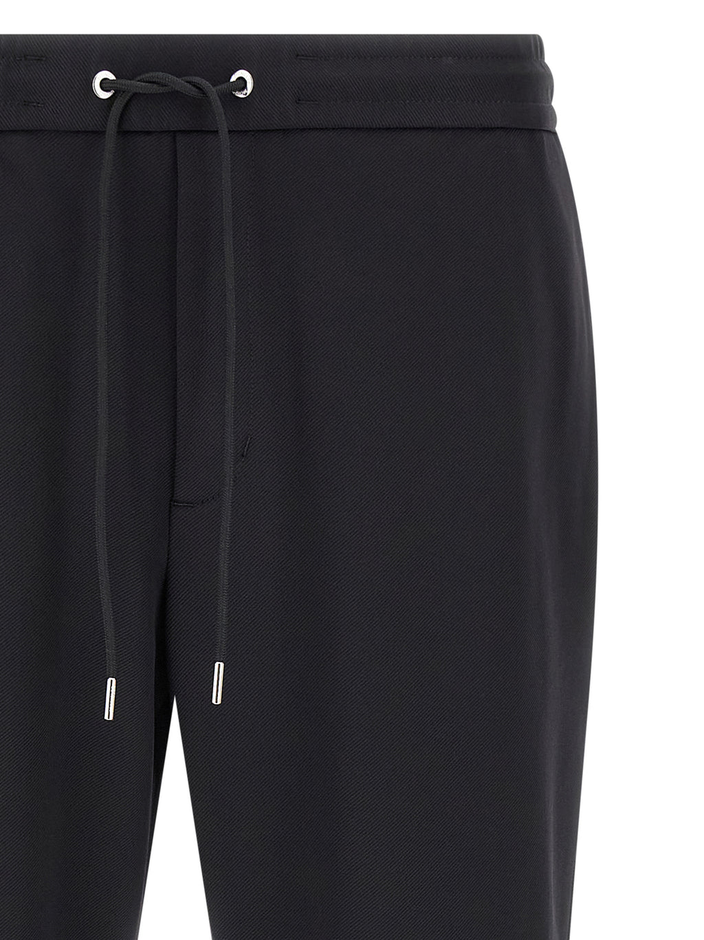Pantalon de sport Moncler noir en polyamide, jogging pour l'entraînement, avec ceinture élastique et poches latérales.