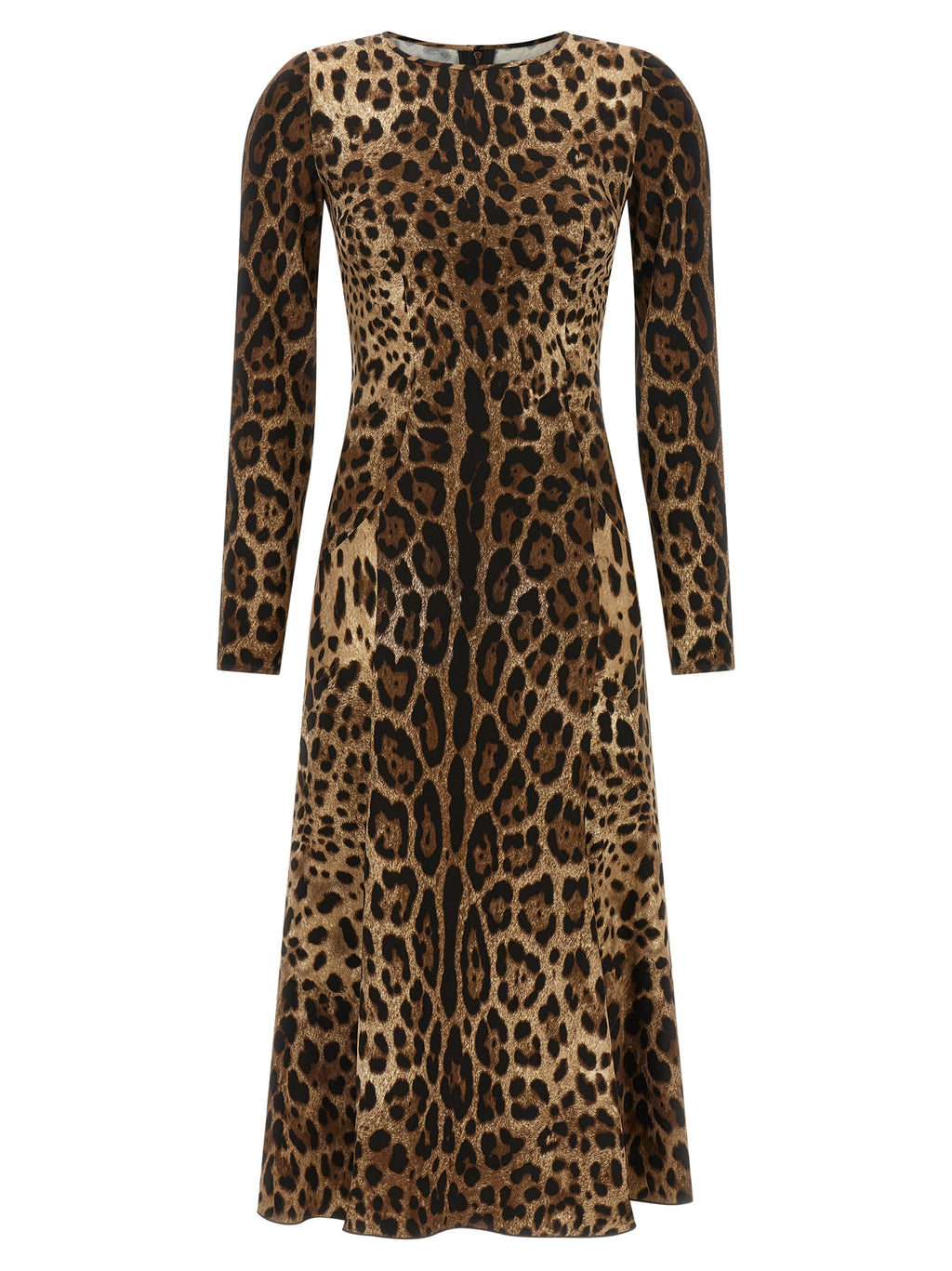 Robe midi en viscose marron de Dolce & Gabbana, élégante, fluide, avec un design sophistiqué et des détails raffinés.