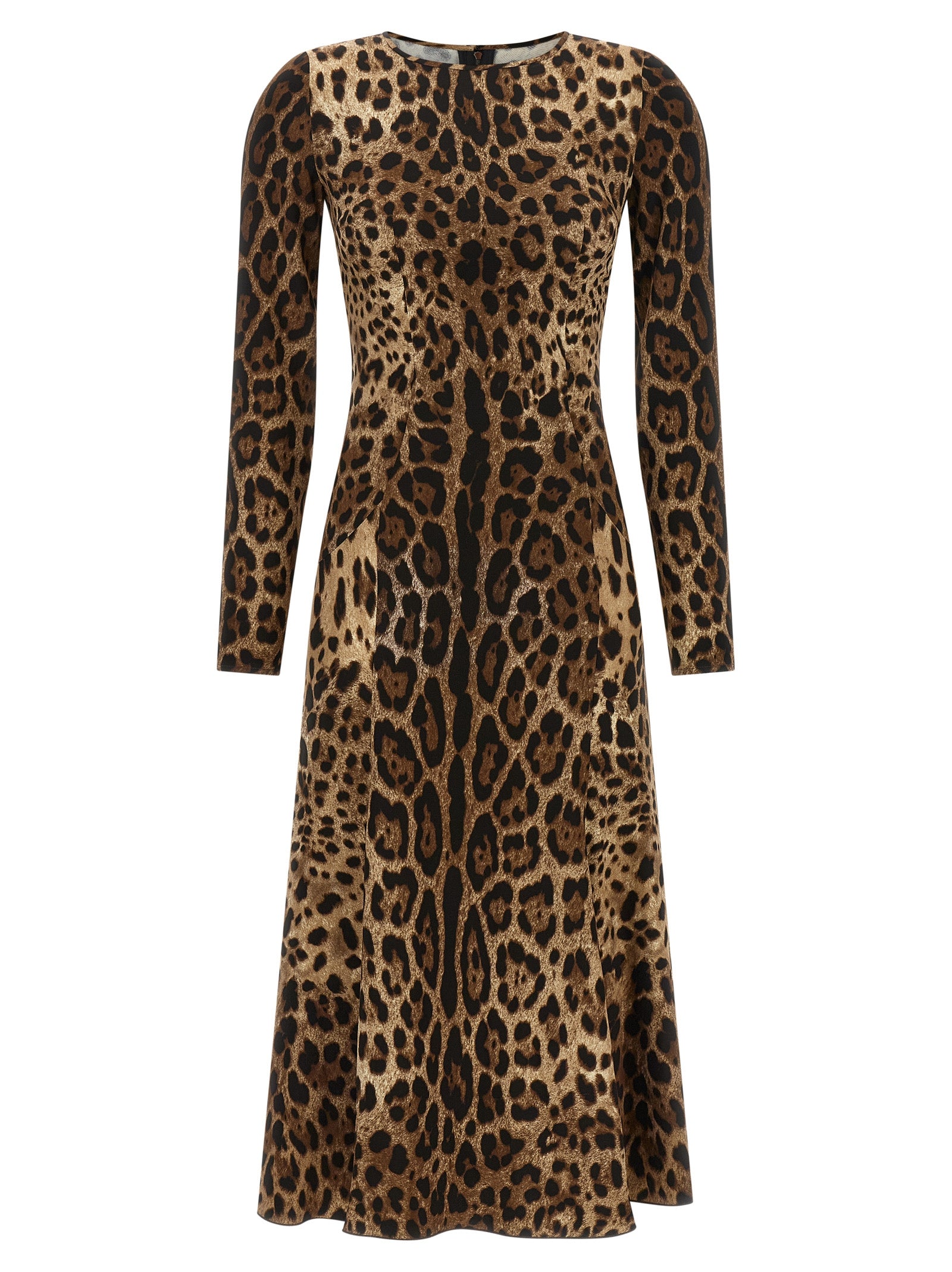 Robe midi en viscose marron de Dolce & Gabbana, élégante, fluide, avec un design sophistiqué et des détails raffinés.