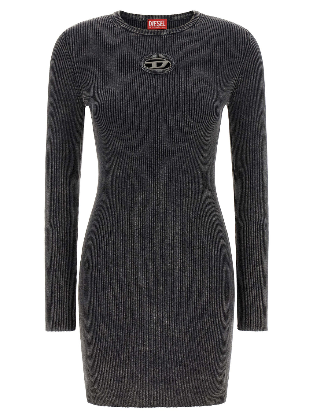 Robe courte en coton noire de la marque Diesel, design élégant avec un style décontracté.