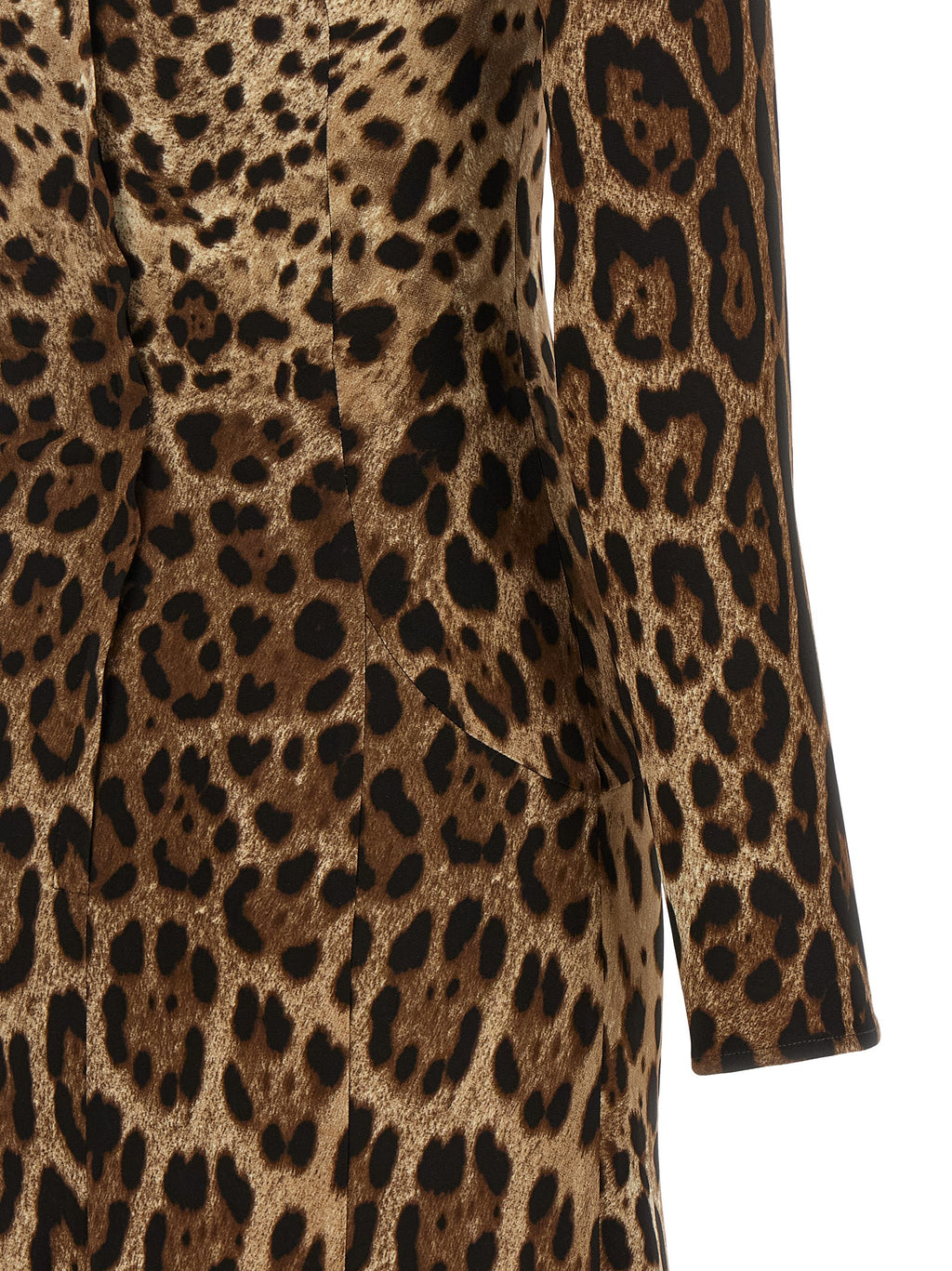 Robe midi en viscose marron de Dolce & Gabbana, élégante et fluide, avec un design sophistiqué et un col en V.