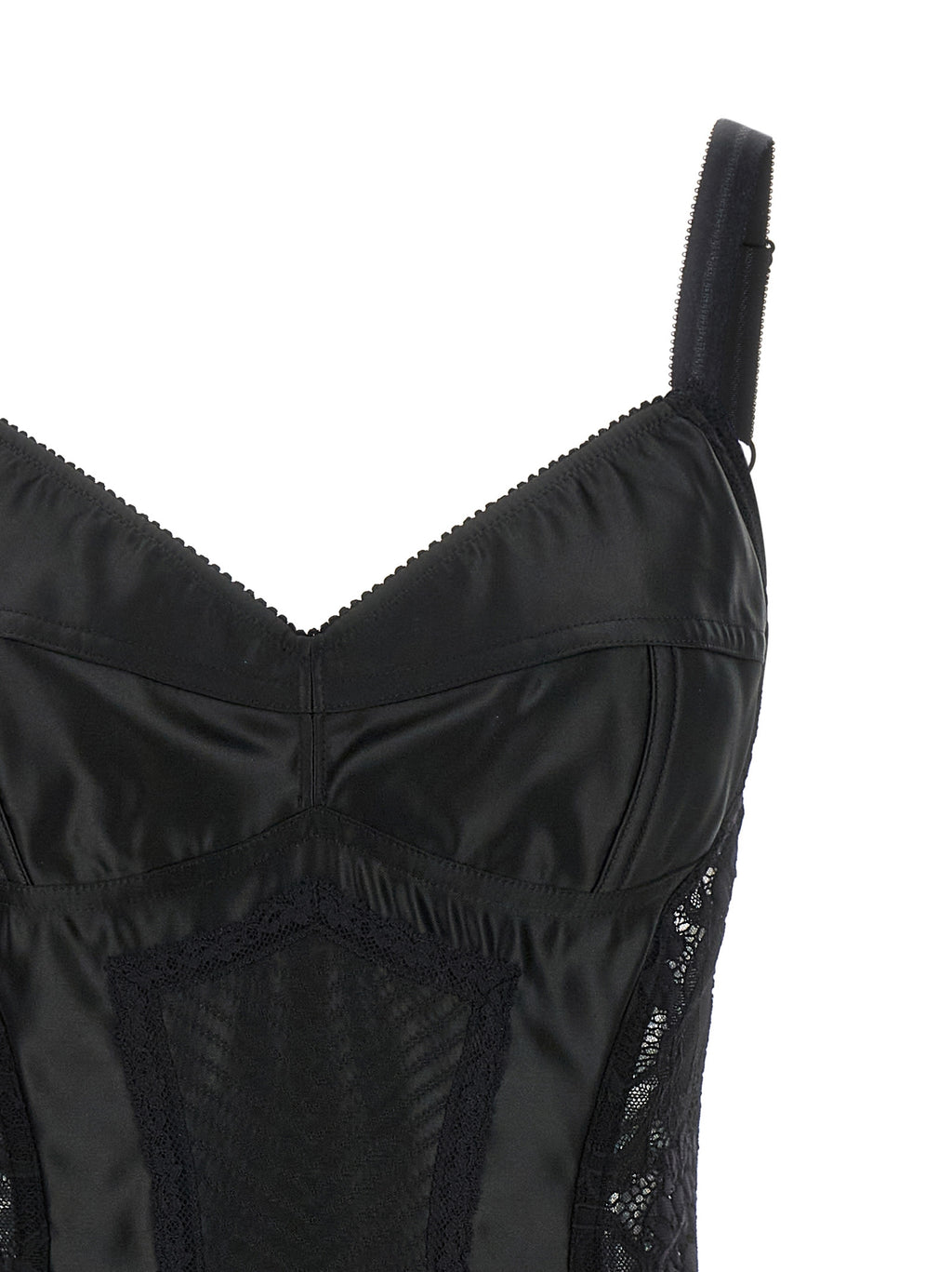 Body en polyamide noir de Dolce & Gabbana, ajusté, avec détails élégants, parfait pour un style sophistiqué.