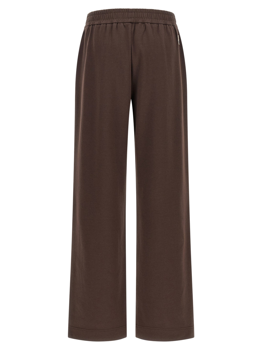 Pantalons de jogging en coton marron Moncler pour l'entraînement, avec logo visible sur la jambe.