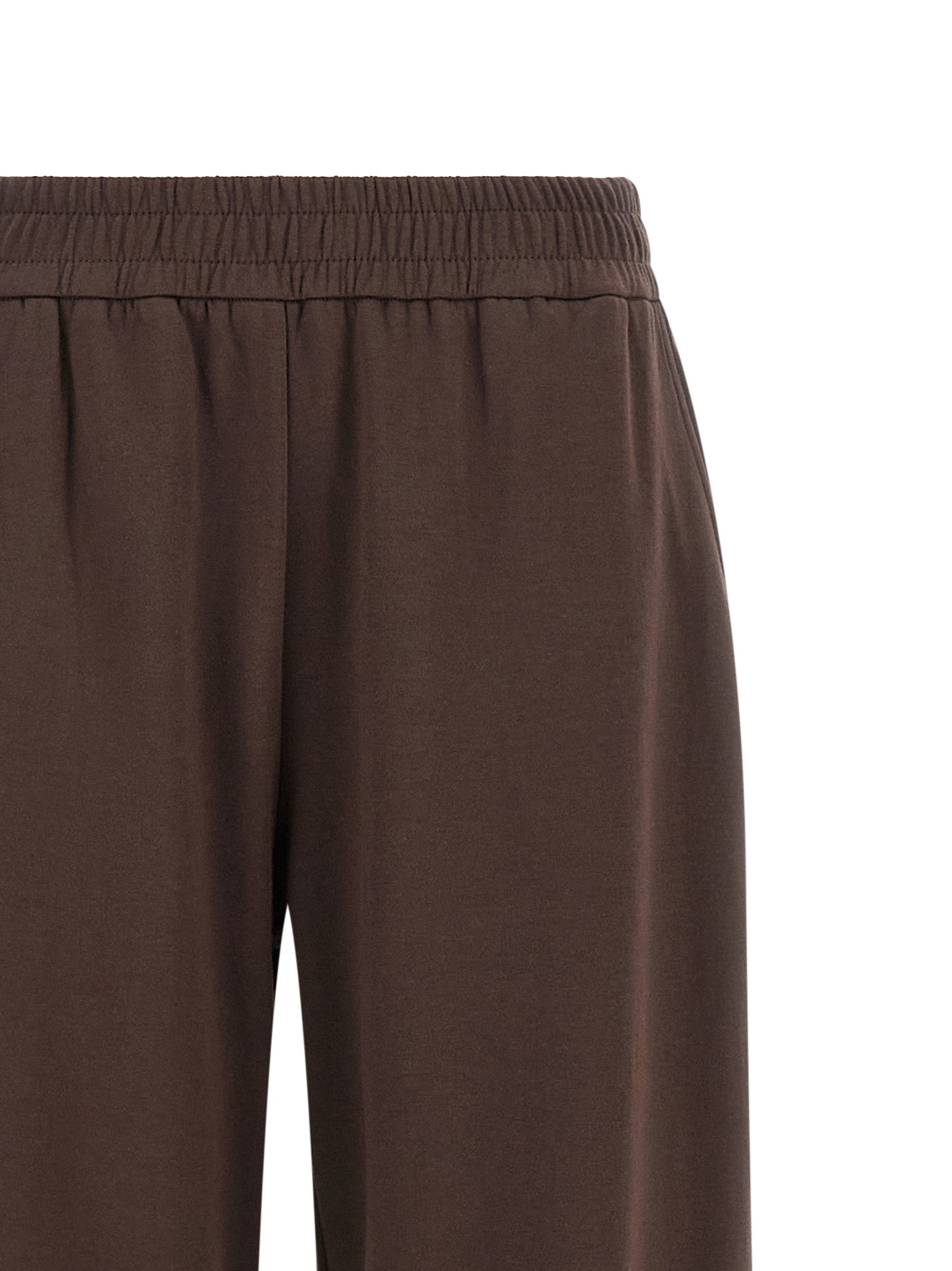Pantalons de jogging en coton marron Moncler pour entraînement, coupe décontractée et confortables, visibles sur l'image.