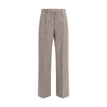 Pantalons de costume beige en laine Burberry Oves Aries, coupe élégante, détails classiques, tissu de haute qualité.