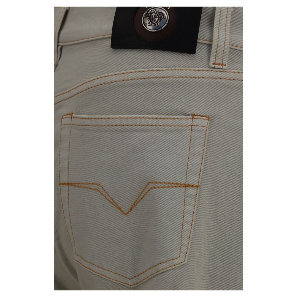 Versace Beige Tapered Jeans aus Baumwolle