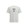 T-shirt blanc en coton de la marque Burberry, à coupe classique, avec logo discret sur la poitrine.