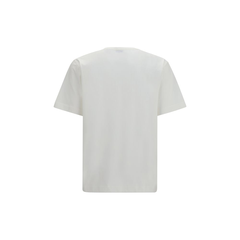 T-shirt blanc en coton de la marque Burberry, coupe classique avec logo discret sur le devant.