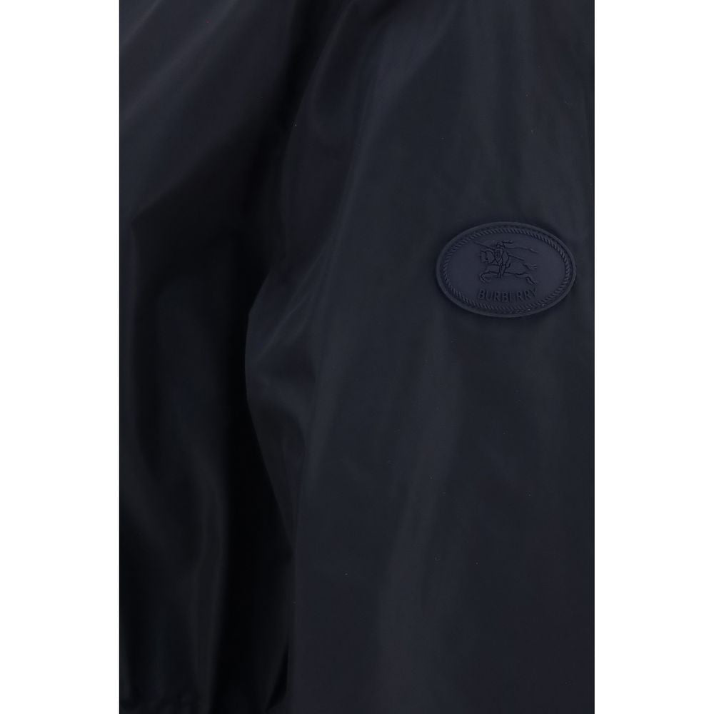 Veste parka noire en polyamide Burberry, coupe classique avec capuche et fermeture éclair, élégante et résistante aux intempéries.
