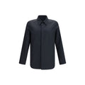 Veste longue en polyamide noire de Gucci, style élégant avec fermeture éclair et col droit, vue de face.