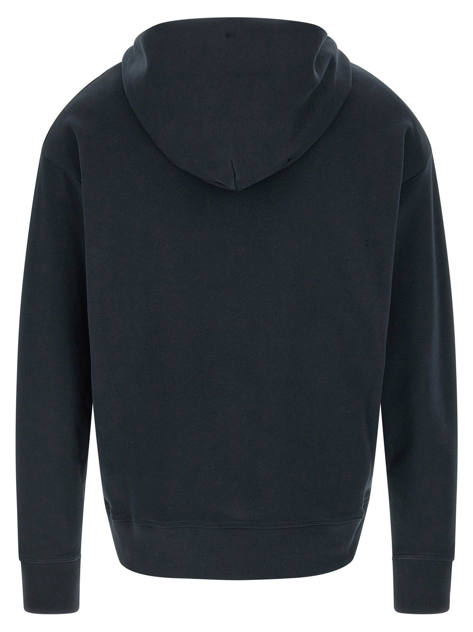Sweat-shirt en coton bleu Moncler Grenoble, coupe décontractée, avec logo discret sur la poitrine.