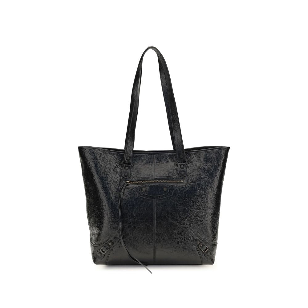 Balenciaga Schultertasche aus schwarzem Lammfell (Ovis Aries Aries)