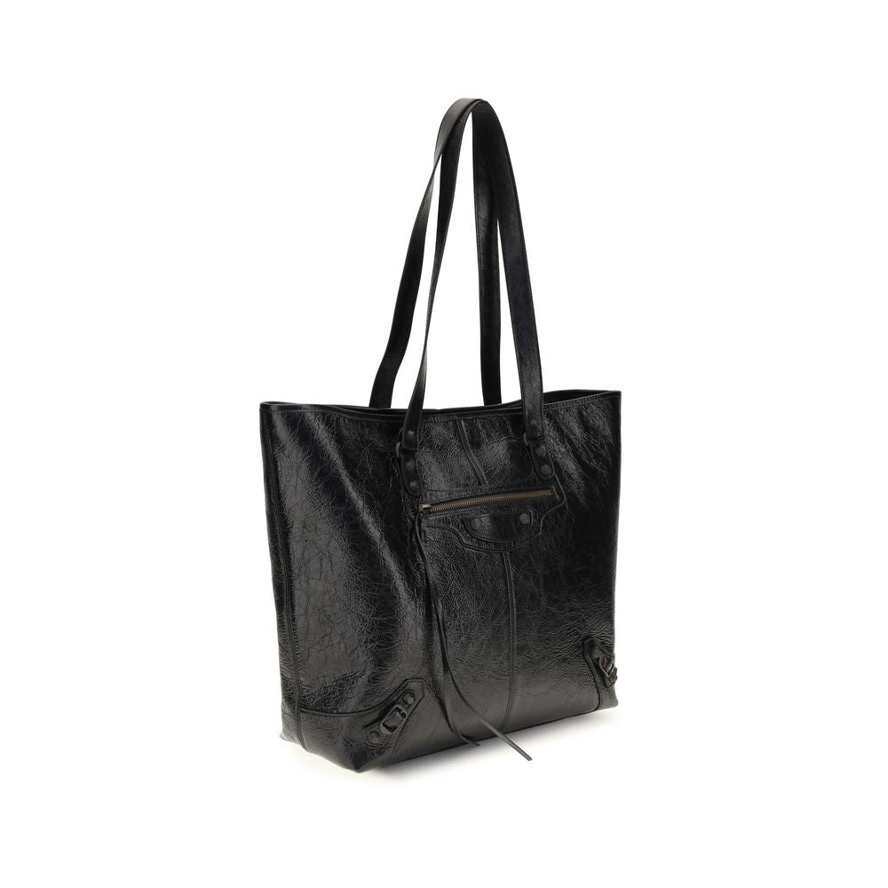 Balenciaga Schultertasche aus schwarzem Lammfell (Ovis Aries Aries)