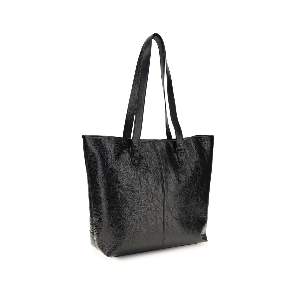 Balenciaga Schultertasche aus schwarzem Lammfell (Ovis Aries Aries)