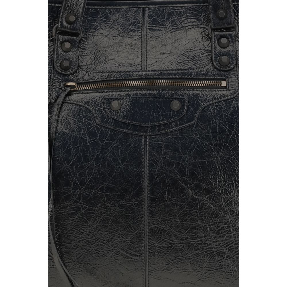 Balenciaga Schultertasche aus schwarzem Lammfell (Ovis Aries Aries)