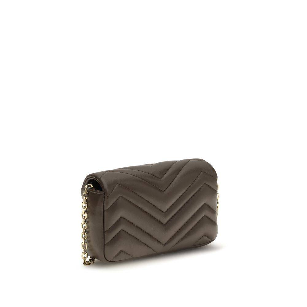 Sac à bandoulière en cuir de veau marron Gucci Bos Taurus, élégant et sophistiqué, avec détails en or et finition haut de gamme.