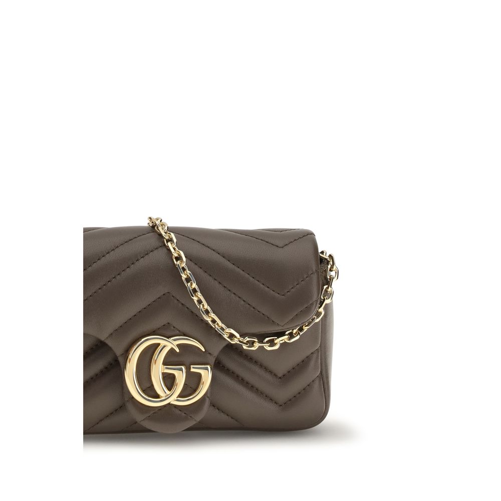 Sac Gucci en cuir de veau marron Bos Taurus, sac à épaule élégant avec détails raffinés et finition de haute qualité.