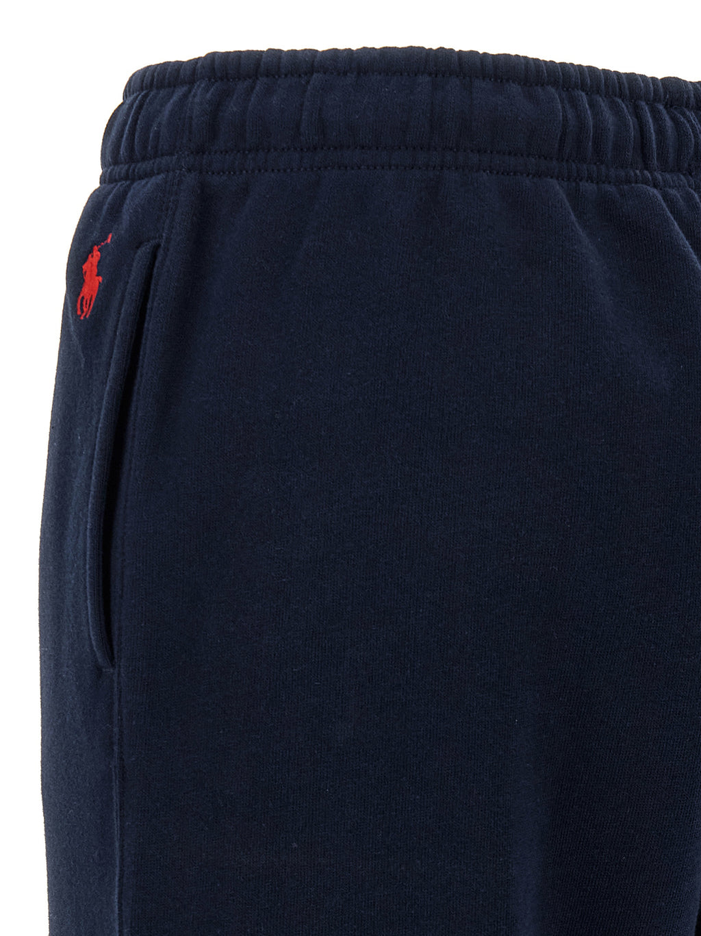 Pantalons joggers en coton bleu Polo Ralph Lauren pour l'entraînement, avec taille réglable et poches sur le côté.