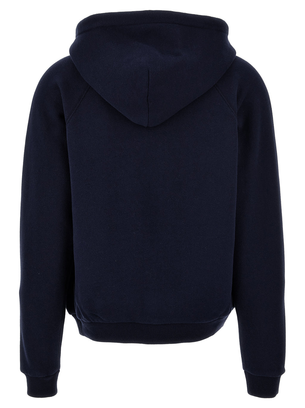 Sweat à capuche en coton bleu de Polo Ralph Lauren, logo brodé sur la poitrine, vue de face.