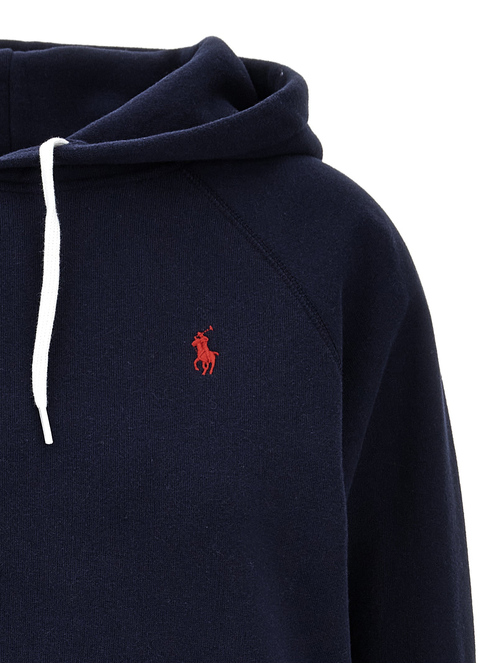 Pull à capuche en coton bleu Polo Ralph Lauren, sweat à capuche décontracté avec logo emblématique sur la poitrine.
