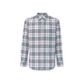 Chemise en coton bleue Burberry pour homme, veste élégante avec col classique et boutons sophistiqués.