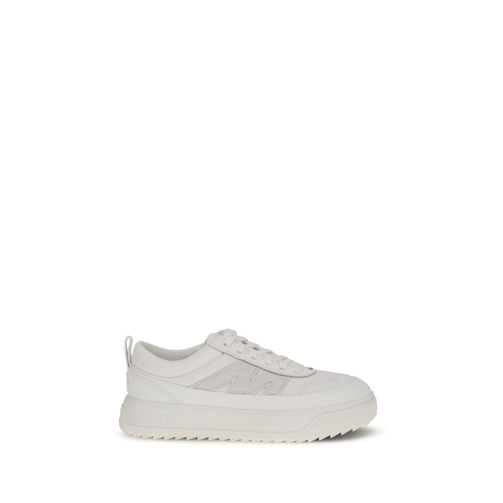 Chaussures de sport Moncler Bos Taurus en cuir de veau blanc, baskets athlétiques élégantes et confortables.