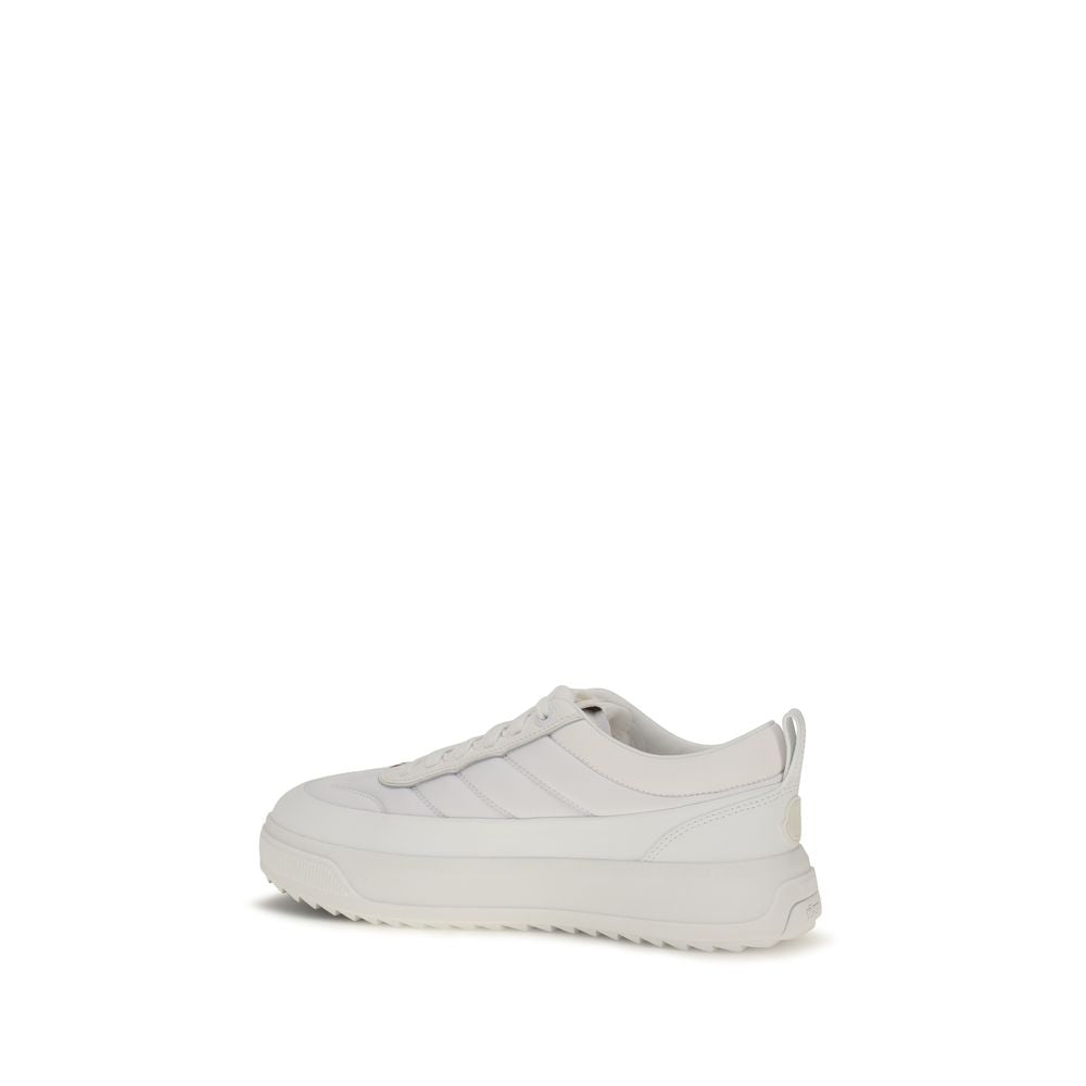 Chaussures de sport Moncler Bos Taurus en cuir de veau blanc, baskets athlétiques élégantes et confortables.