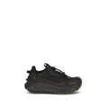 Chaussures de sport Moncler Bos Taurus en cuir de veau noir, baskets athlétiques modernes et élégantes.