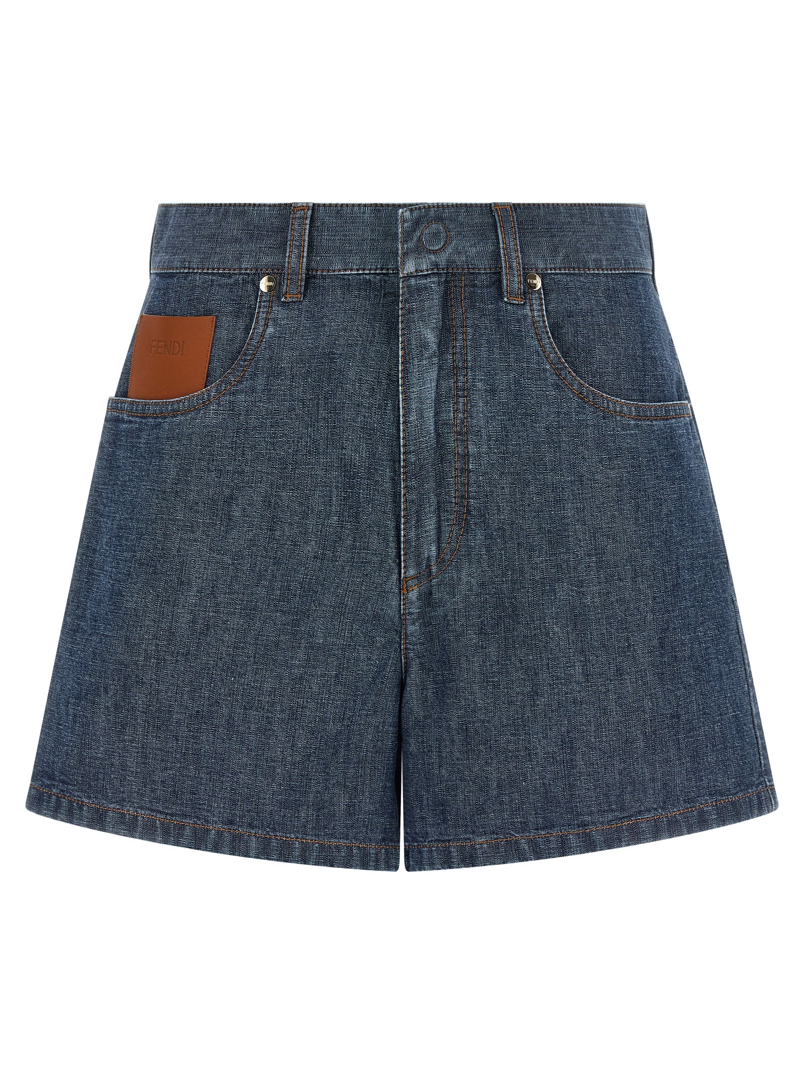 Fendi Bermuda-Shorts aus blauer Baumwolle