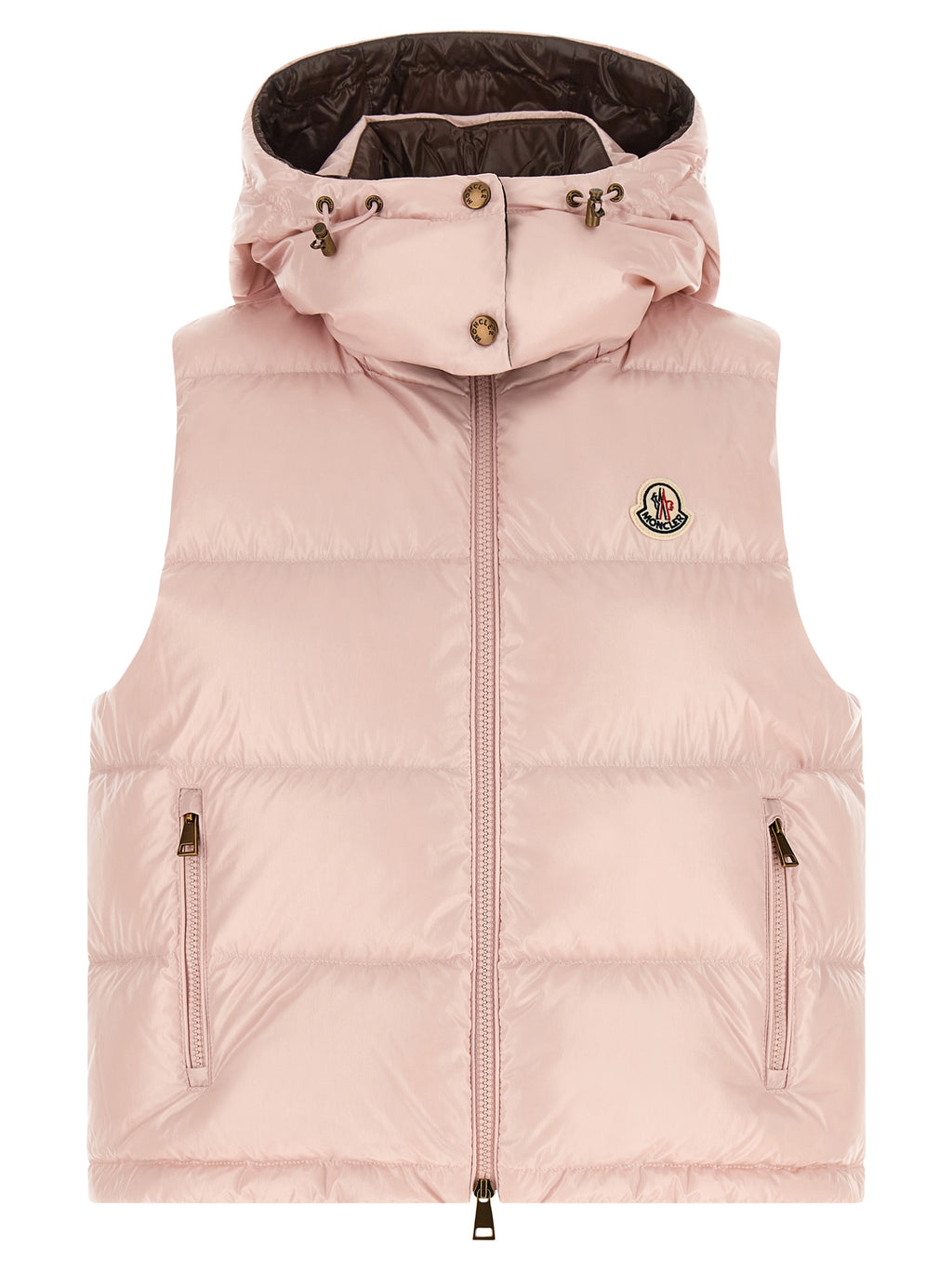 Doudoune sans manches multicolore en polyamide de la marque Moncler, légère et résistante, visible sur l'image.