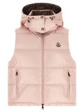 Doudoune sans manches multicolore en polyamide de la marque Moncler, légère et résistante, visible sur l'image.