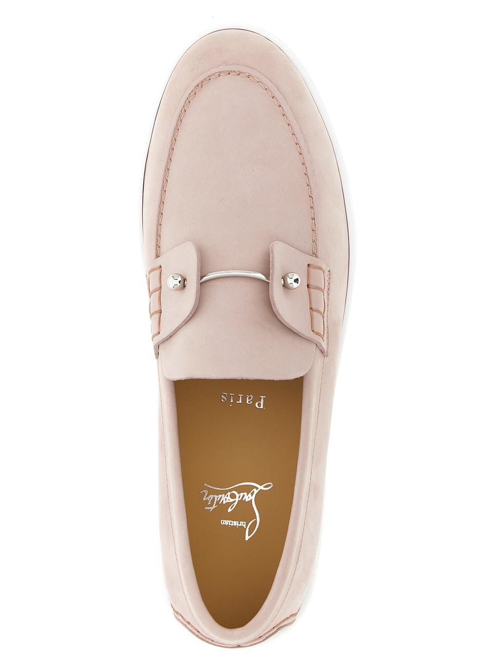 Mocassins Christian Louboutin en cuir de veau multicolore, slip-on, avec semelle en caoutchouc, élégants et colorés.