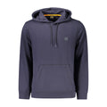 Sweat à capuche en coton bleu pour homme de la marque Hugo Boss, vue frontale avec logo discret.