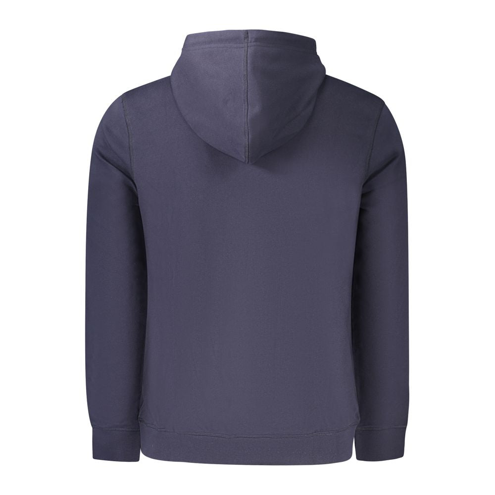 Sweat à capuche homme Hugo Boss en coton bleu, vue de face avec logo discret sur la poitrine.