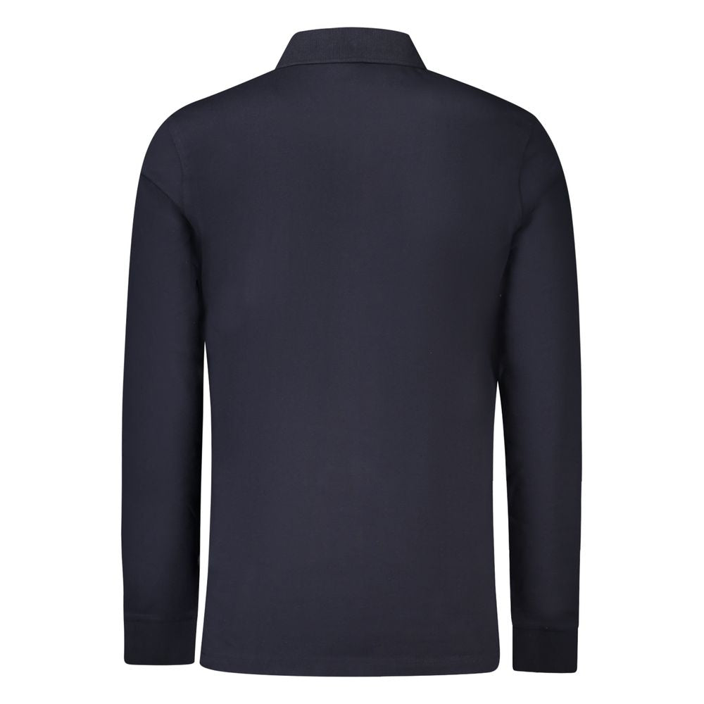 Polo homme Hugo Boss en coton bleu, élégance décontractée, avec col et manches courtes.