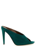 Sandales Giuseppe Zanotti en daim bicolore avec talon stiletto, design élégant et sophistiqué.