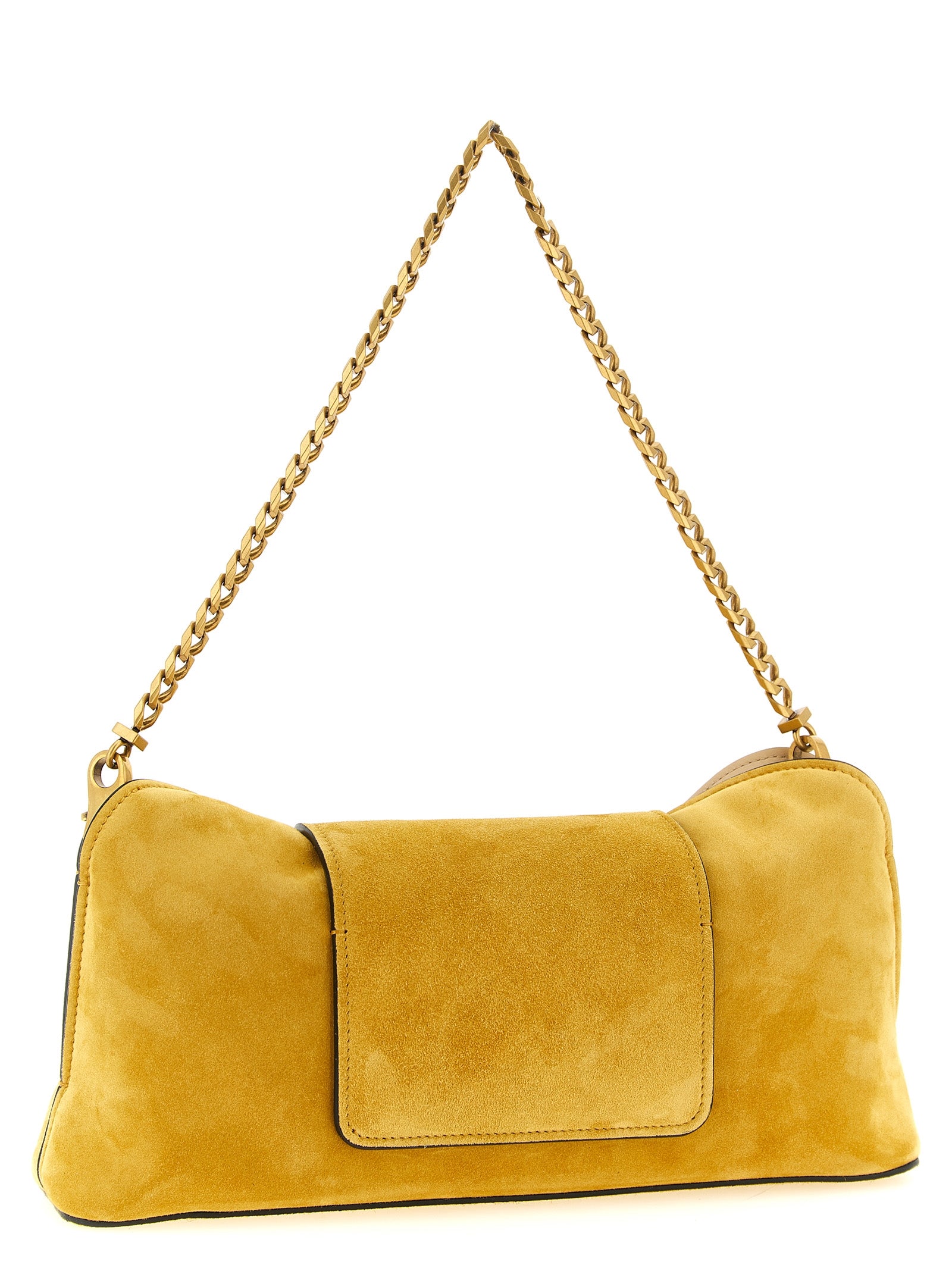 Sac pochette en cuir bicolore Versace, élégant et sophistiqué, avec détails en or et design moderne.