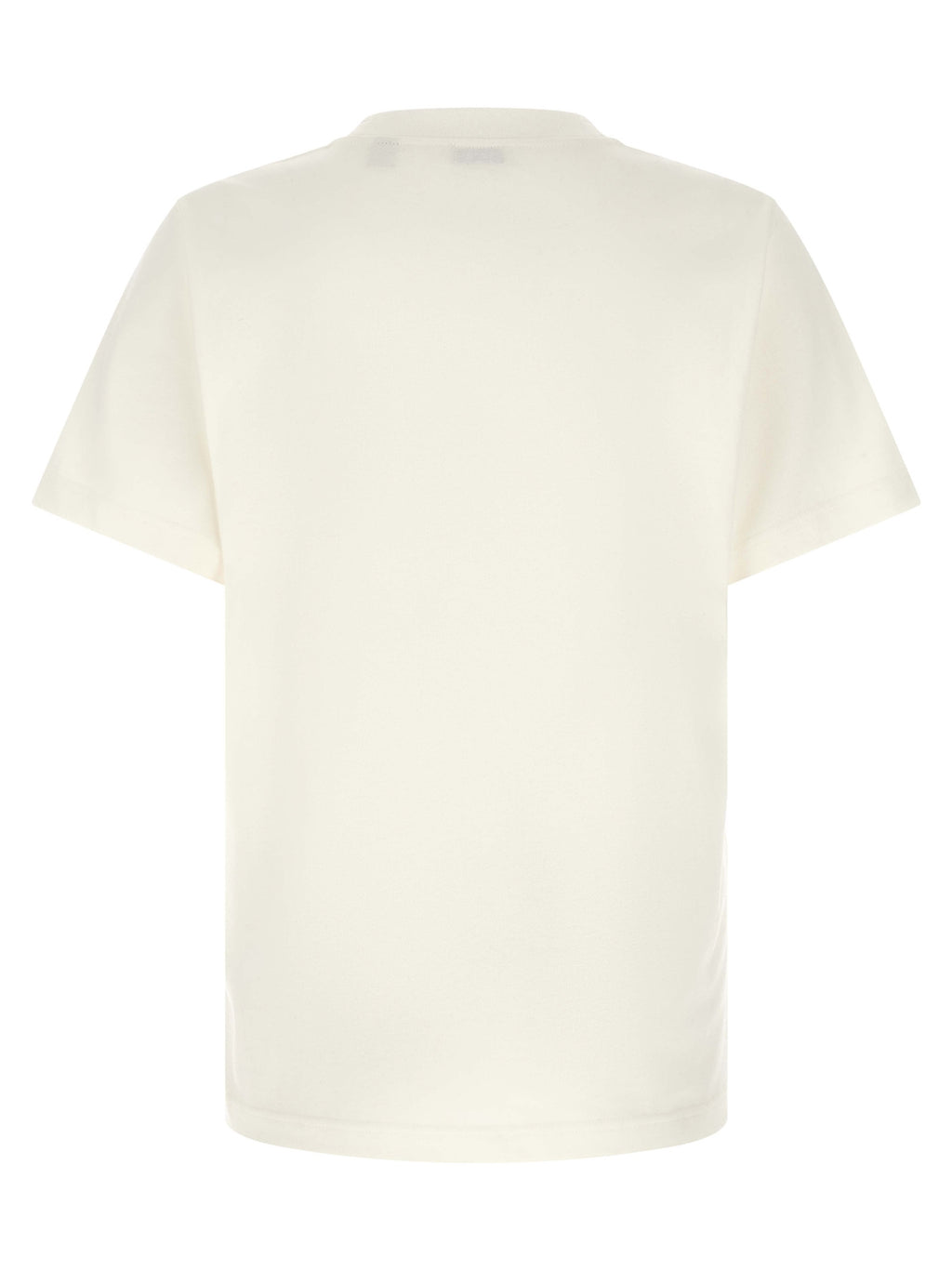 T-shirt blanc en coton de la marque Burberry, coupe classique et logo discret visible sur le devant.