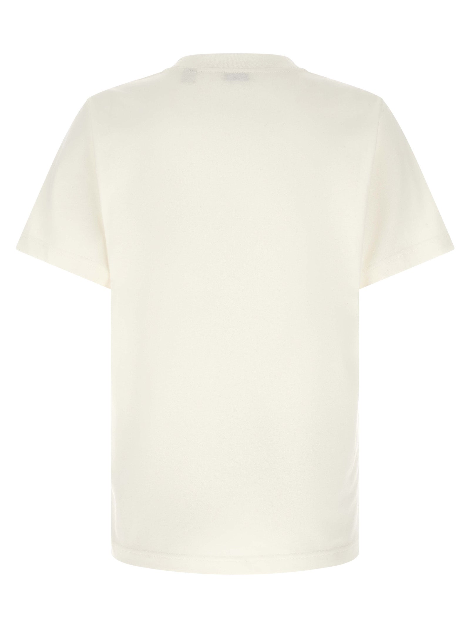 T-shirt blanc en coton de la marque Burberry, coupe classique et logo discret visible sur le devant.