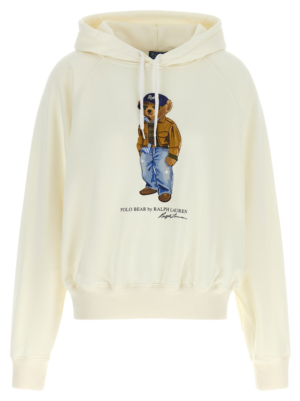 Sweat-shirt blanc en coton de Polo Ralph Lauren, coupe classique avec col rond et logo brodé sur la poitrine.