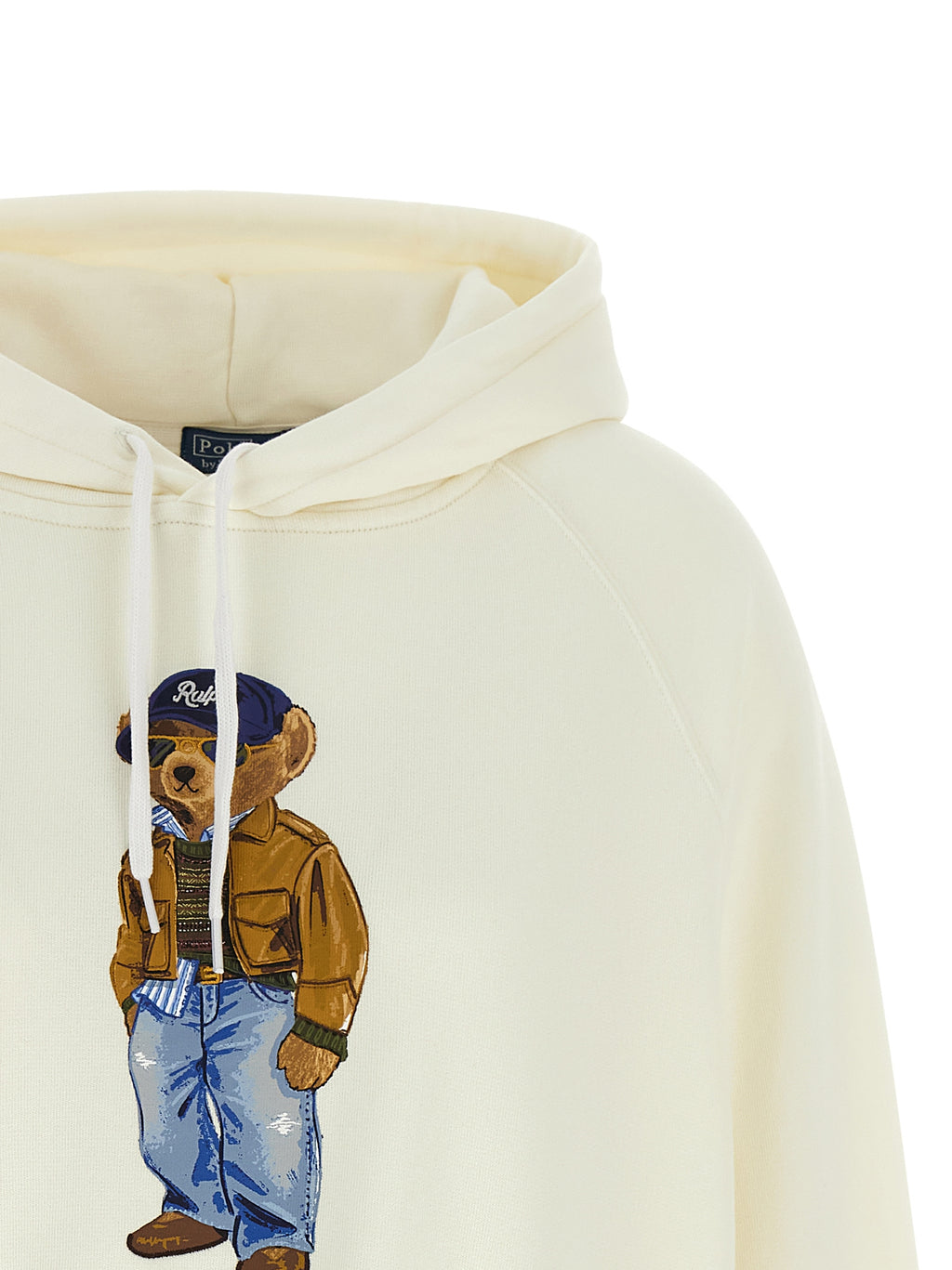 Pull à col rond en coton blanc Polo Ralph Lauren, léger et confortable, avec logo brodé sur la poitrine.