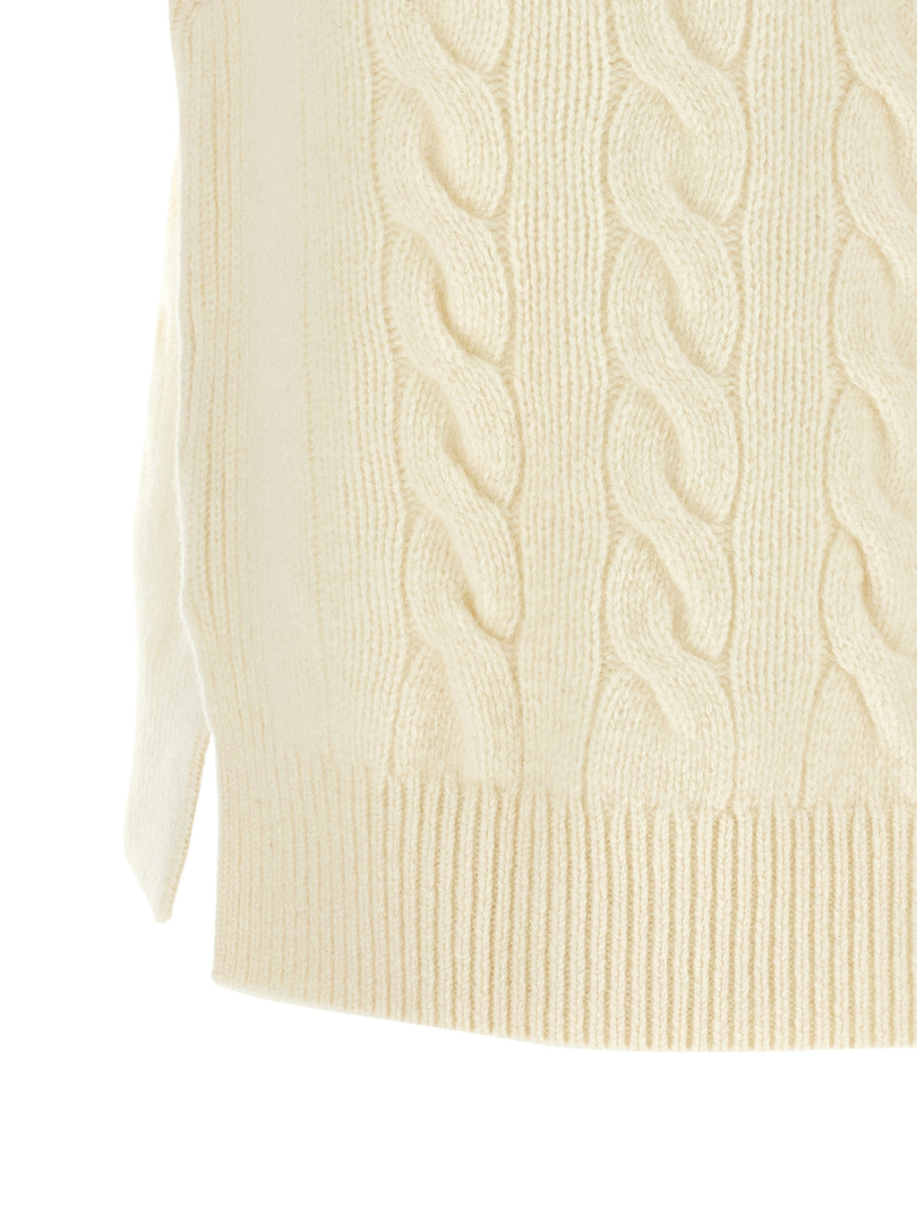 Veste sans manches en laine blanche de Polo Ralph Lauren, élégante et ajustée, idéale pour un look chic et décontracté.